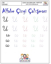 ü harfi çizgi çalışması